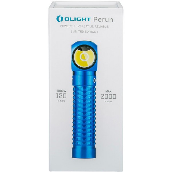 Налобний ліхтар Olight Perun Blue + акумулятор та зарядка