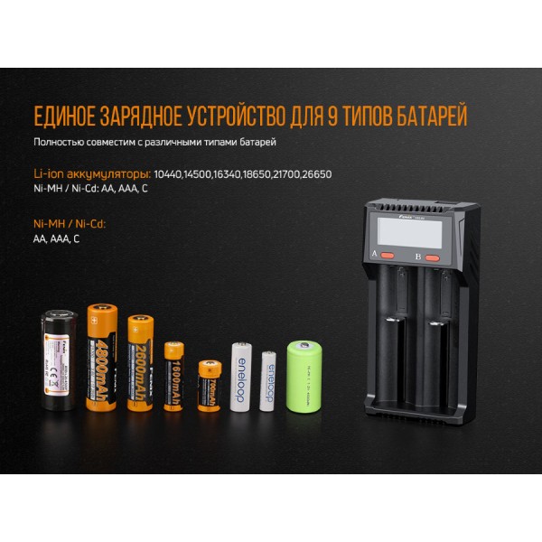 Зарядний пристрій Fenix ARE-D2 з функцією Power-bank