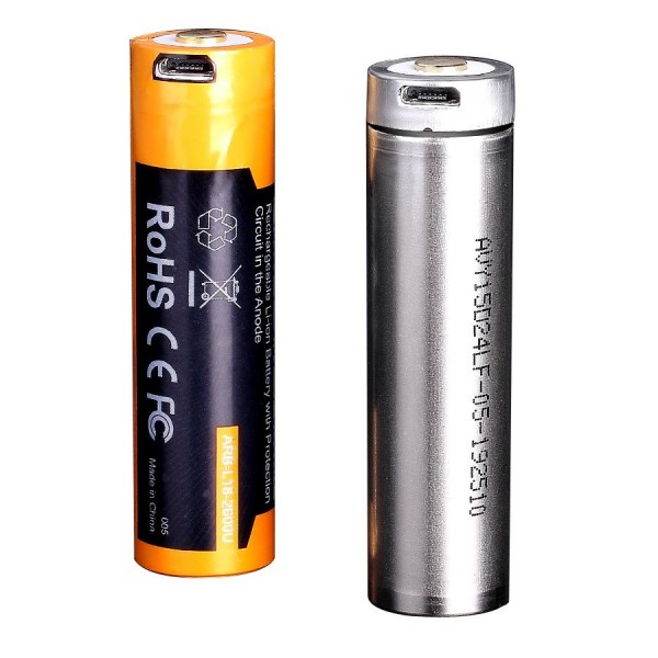 Акумулятор 18650 Fenix ARB-L18-3500U (3500 mAh), захищений, вбудований порт заряджання micro-USB