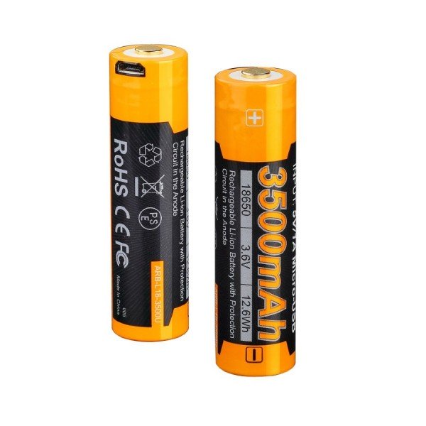 Акумулятор 18650 Fenix ARB-L18-3500U (3500 mAh), захищений, вбудований порт заряджання micro-USB
