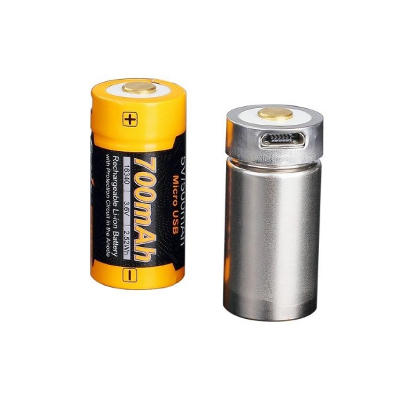 Акумулятор 16340 Fenix ARB-L16 700UP (700mAh), захищений, з роз'ємом мікро-USB