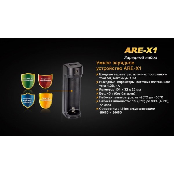 Набір: Fenix ARE-X1 + акумулятор Fenix 18650 2600 mAh