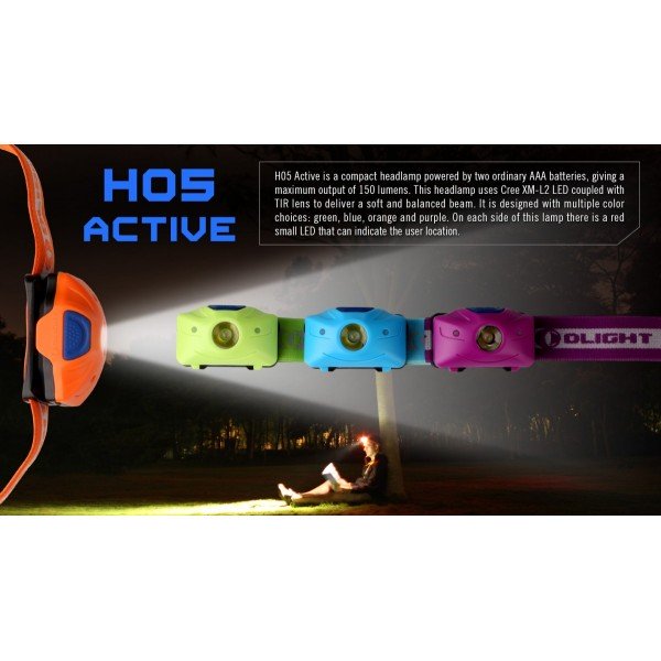 Ліхтар налобний Olight H05 Active, пурпуровий