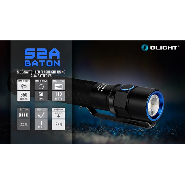 Ліхтар Olight S2A Baton, сірий