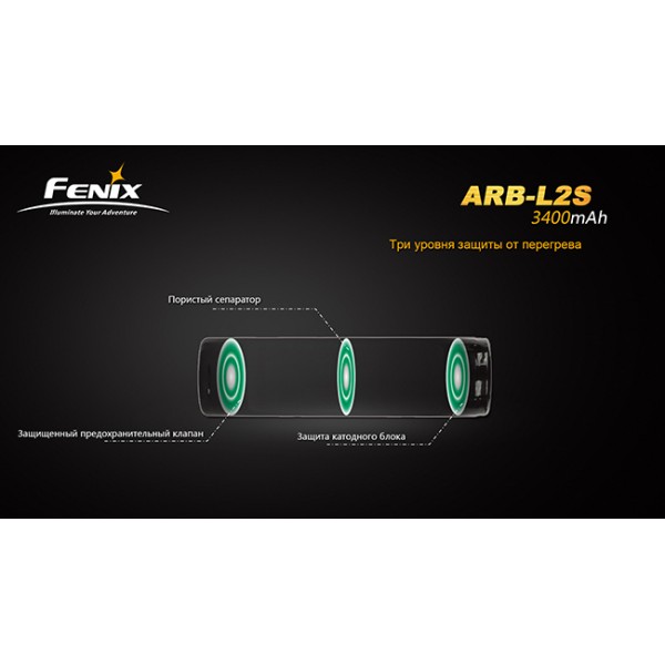 Акумулятор 18650 3400 mAh Fenix ARB-L2S, захищений