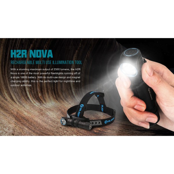 Ліхтар Olight H2R Nova CW+ акумулятор та зарядне
