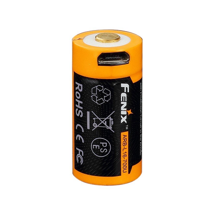Акумулятор 16340 Fenix ARB-L16 700UP (700mAh), захищений, з роз'ємом мікро-USB